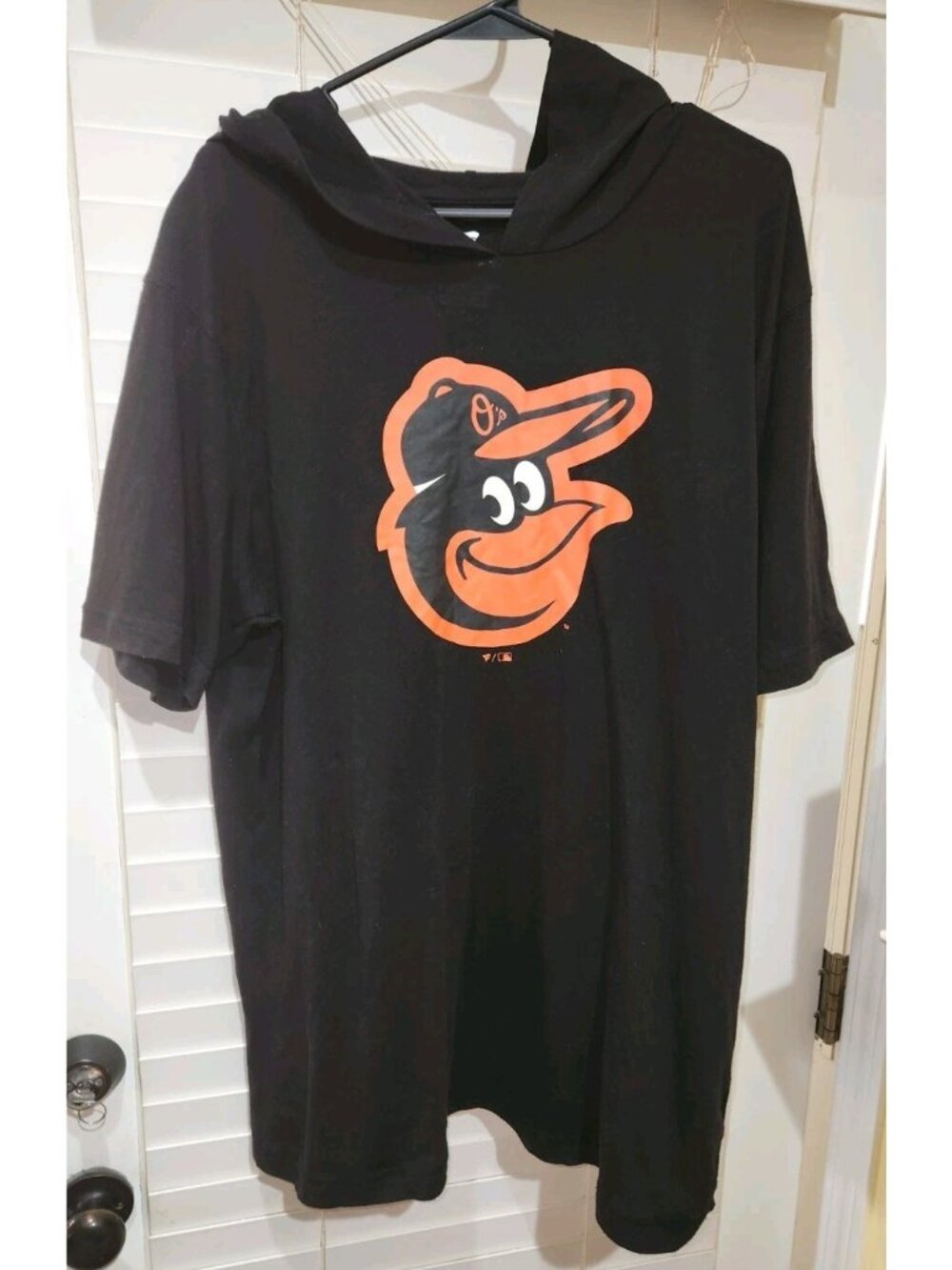 BALTIMORE ORIOLES Fanatics T Shirt Hoodie Adult XL Black Short Sleeve MLB